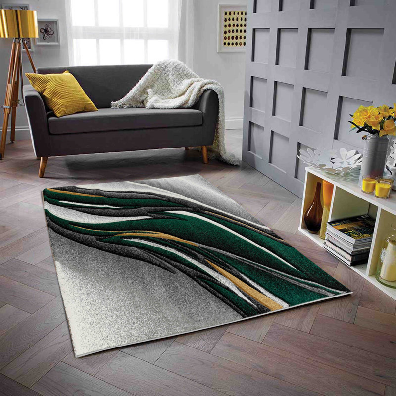 Brayden Studio Parkdale Green/Grey Rug Wayfair.co.uk